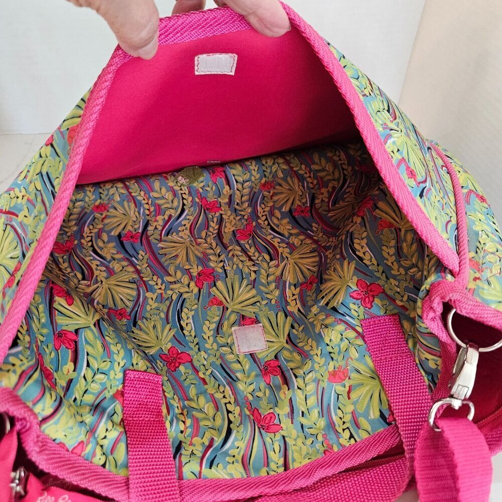 Lilly Pulitzer Neoprene Laptop Tote Satchel Messenger Bag 11" x 16" - Picture 4 of 11
